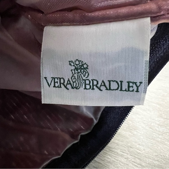 Vintage VERA BRADLEY 1998 Classic Navy Cosmetic Case Maroon Paisley Travel - Picture 10 of 12
